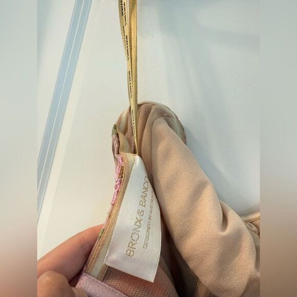 NWOT Bronx and Banco Jasmine Gown in Pastel Pink Multi Floral Strapless - Picture 16 of 16